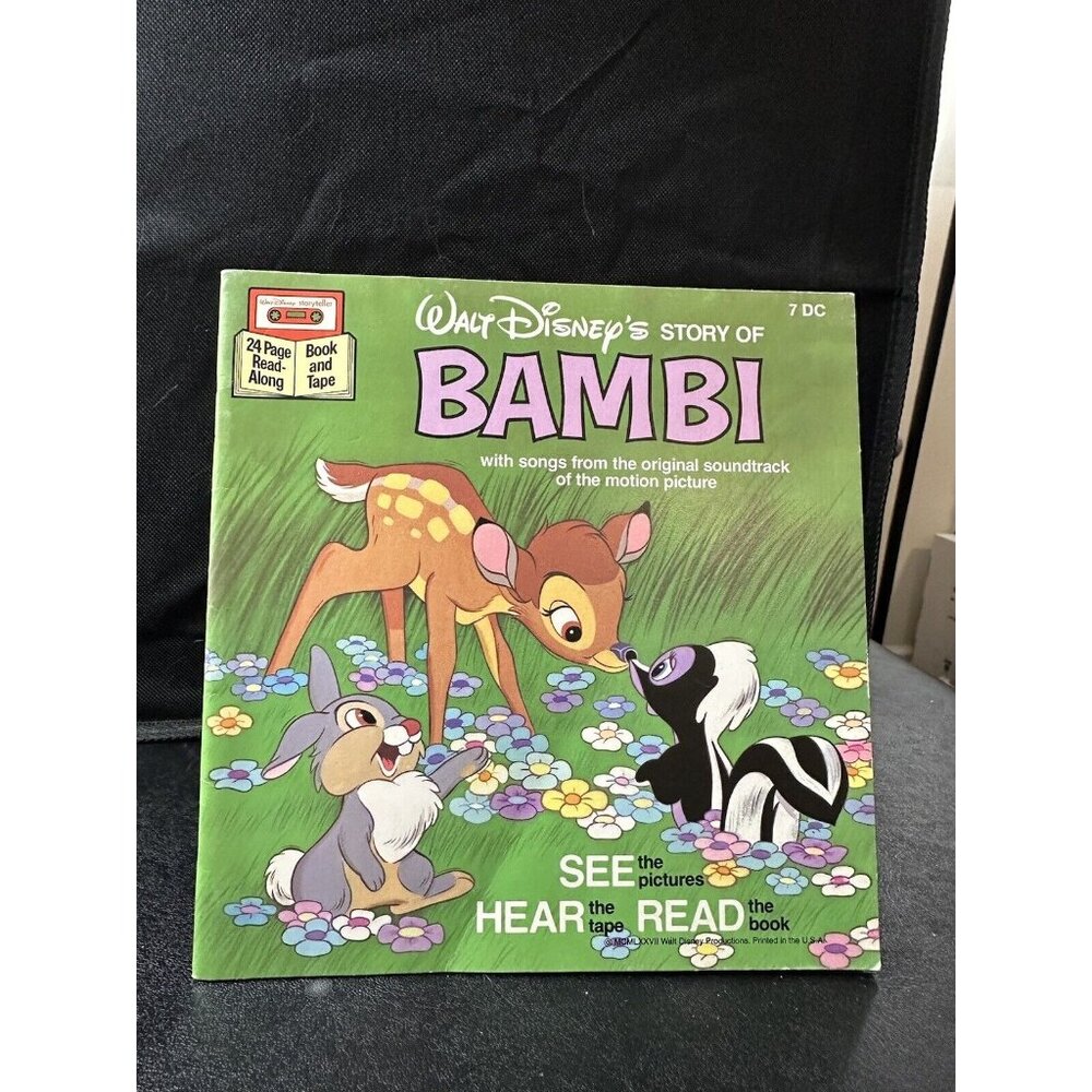 Walt Disney Bambi Read Along‎ Book ONLY NO Cassette Tape Excellent 1977